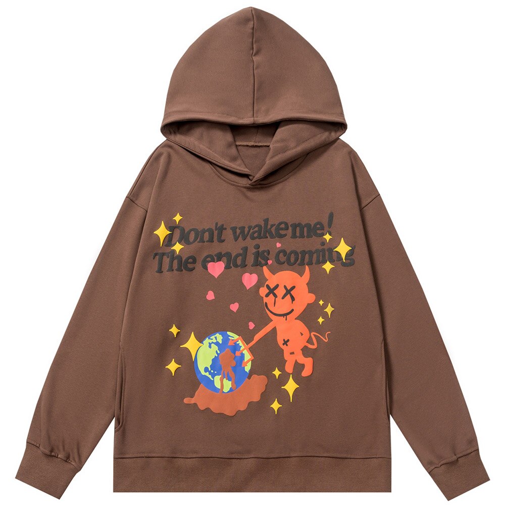 "Wake Me" Graphic Unisex Streetwear Vintage Women Men Y2K Hoodie