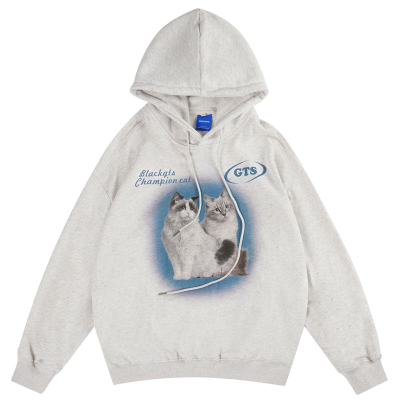 "Twin Love" Graphic Unisex Streetwear Vintage Women Men Y2K Hoodie