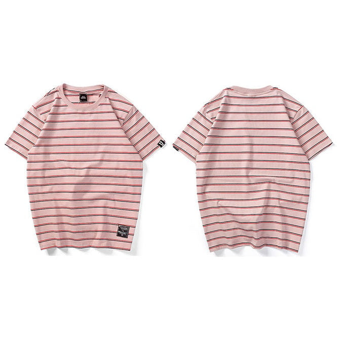 "Striped" Graphic Unisex Streetwear Vintage Women Men Y2K T-Shirt