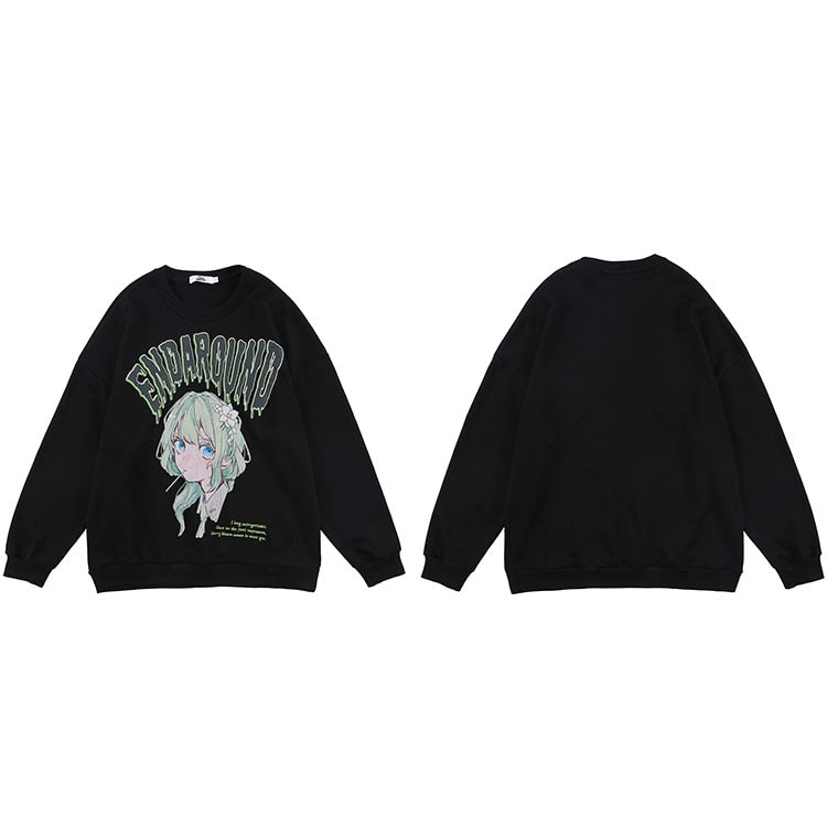 "Turn Around" Graphic Unisex Streetwear Vintage Women Men Y2K Sweatshirt