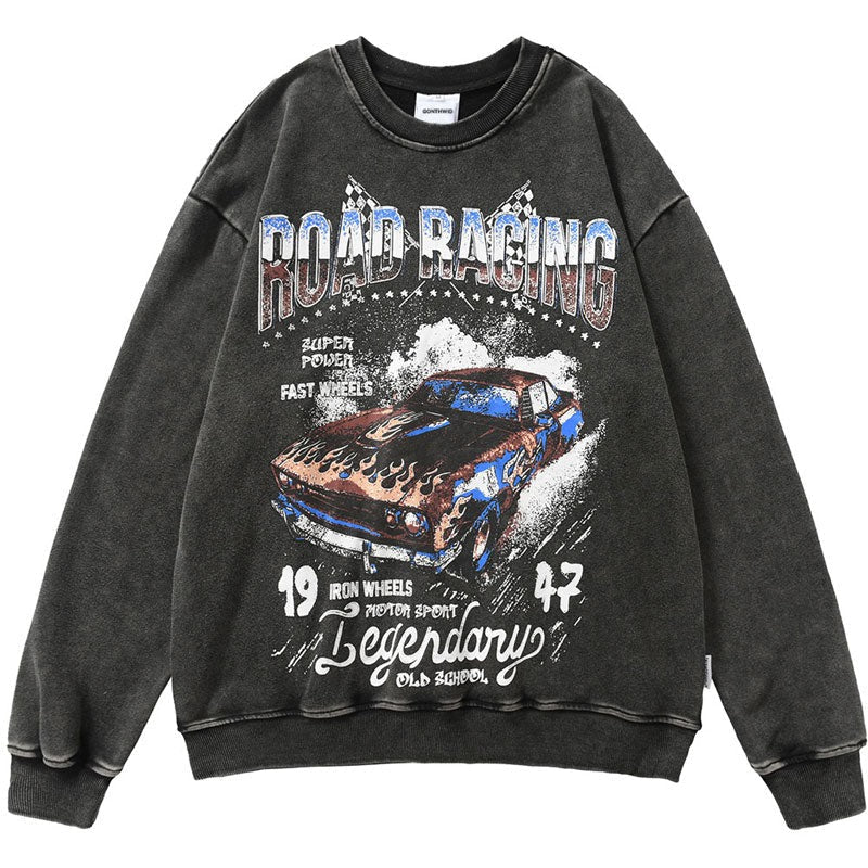 "Road Racing" Graphic Unisex Streetwear Vintage Women Men Y2K Hoodie