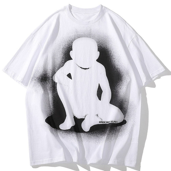 "Ghost Boy" Graphic Unisex Streetwear Women Men Y2K T-Shirt