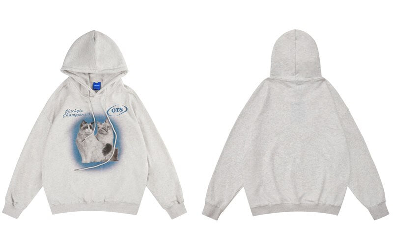 "Twin Love" Graphic Unisex Streetwear Vintage Women Men Y2K Hoodie