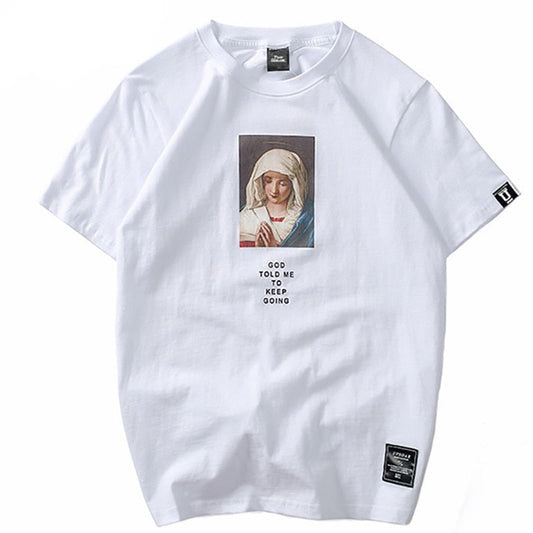 "Virgin Mary" Graphic Unisex Streetwear Vintage Women Men Y2K T-Shirt