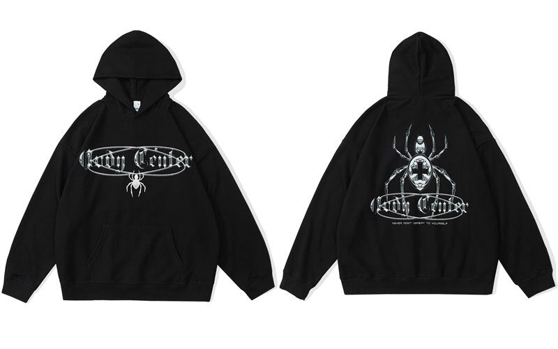 "Spider Bite" Graphic Unisex Streetwear Vintage Women Men Y2K Hoodie