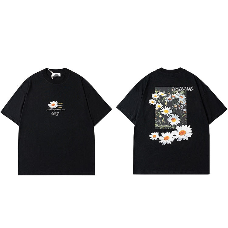 "Flower Basis" Unisex Men Women Streetwear Graphic T-Shirt