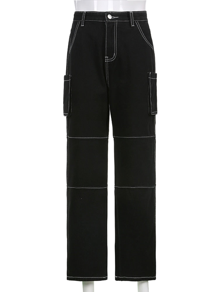 "Patched" Graphic Unisex Streetwear Women Men Y2K Denim Pants