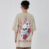 "Red Flame" Graphic Unisex Streetwear Vintage Women Men Y2K T-Shirt