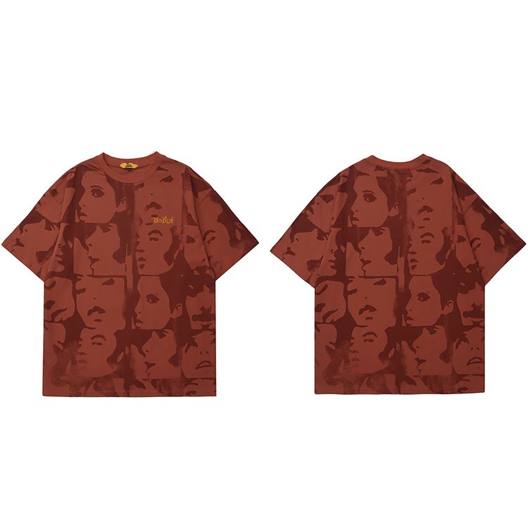 "Red Face" Graphic Unisex Streetwear Vintage Women Men Y2K T-Shirt