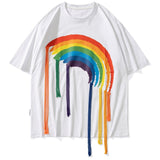 "Rainbow Falling" Graphic Unisex Streetwear Vintage Women Men Y2K T-Shirt