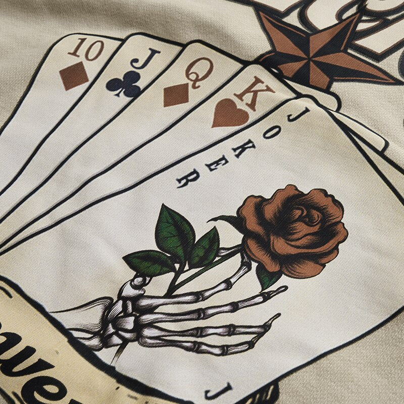 "Poker Face" Graphic Unisex Streetwear Vintage Women Men Y2K Hoodie