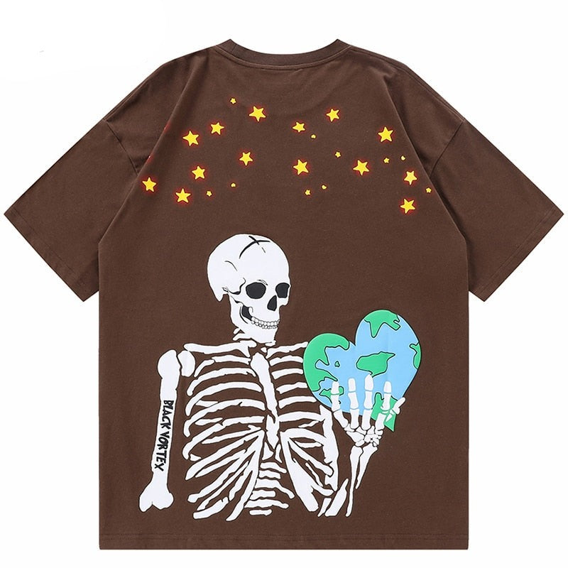"World Globe" Graphic Unisex Streetwear Vintage Women Men Y2K T-Shirt