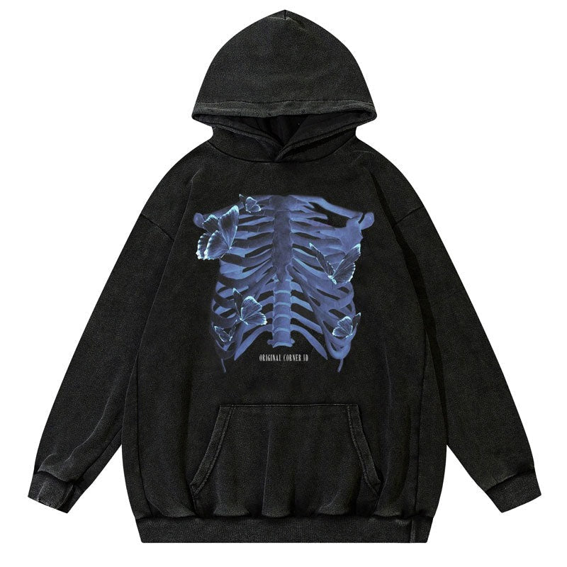 "Purple Chest" Graphic Unisex Streetwear Vintage Women Men Y2K Hoodie