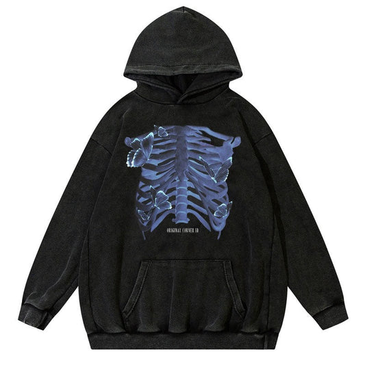 "Purple Chest" Graphic Unisex Streetwear Vintage Women Men Y2K Hoodie