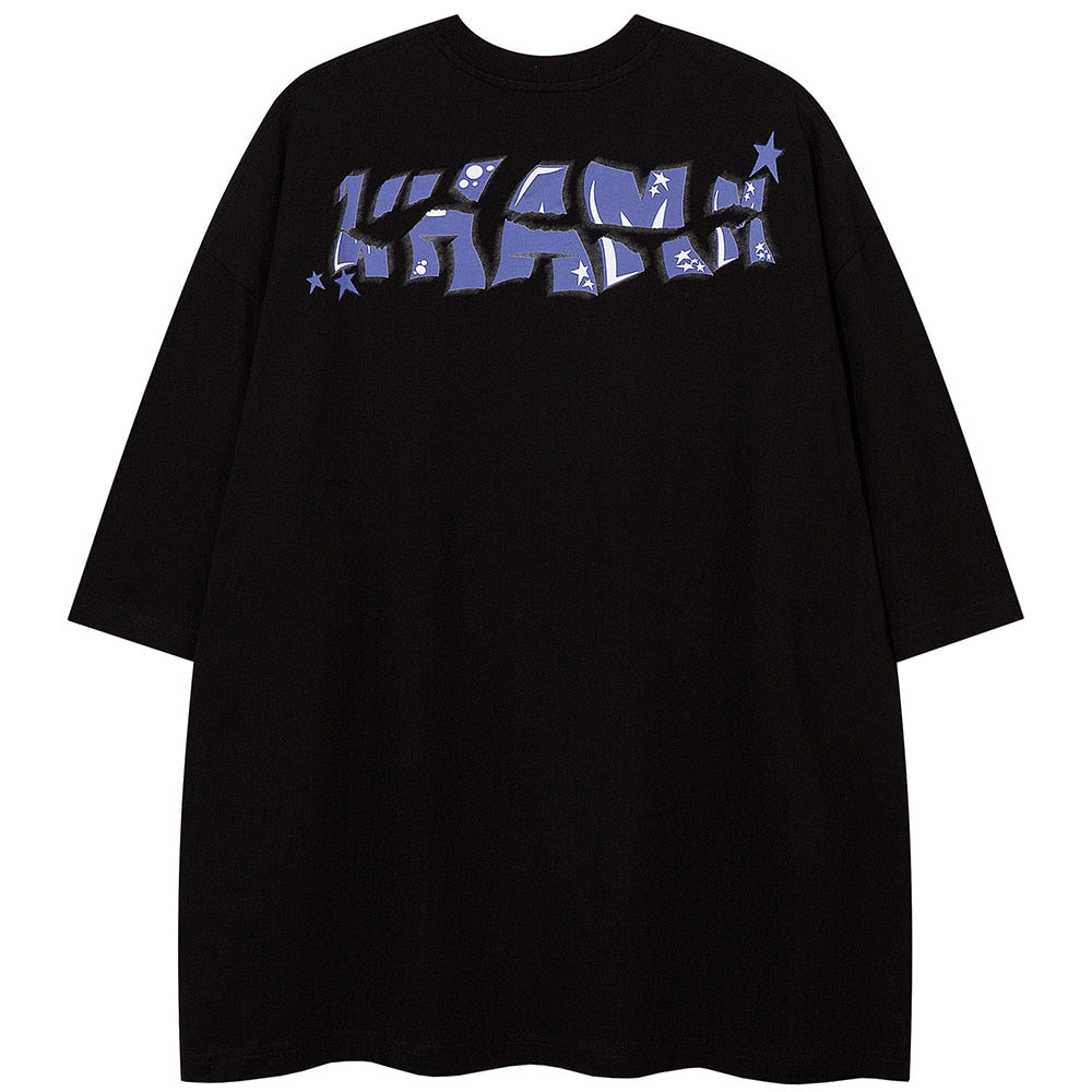 "Purple Smile" Graphic Unisex Streetwear Vintage Women Men Y2K T-Shirt
