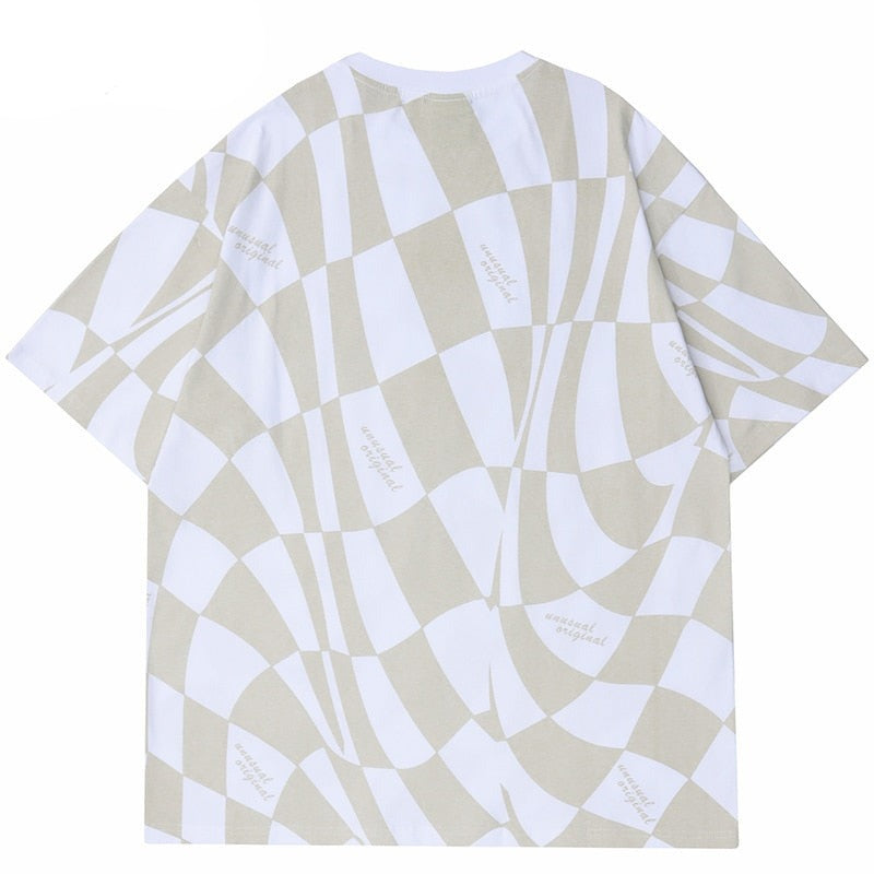 "Plaid World" Graphic Unisex Streetwear Vintage Women Men Y2K T-Shirt