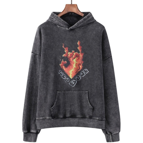 "Top Flame" Graphic Unisex Streetwear Vintage Women Men Y2K Hoodie