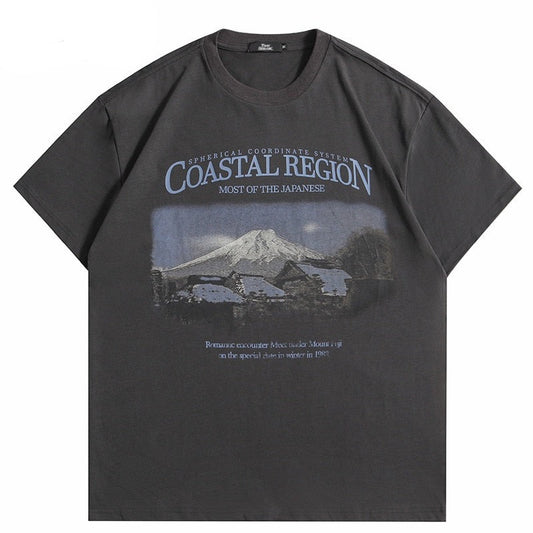 "Mountain Top" Graphic Unisex Streetwear Vintage Women Men Y2K T-Shirt
