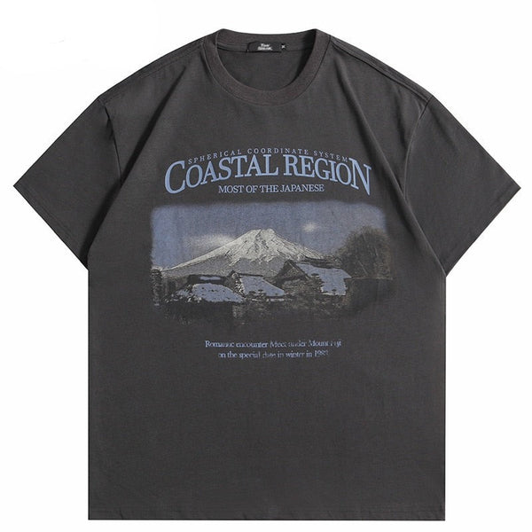 "Mountain Top" Graphic Unisex Streetwear Vintage Women Men Y2K T-Shirt