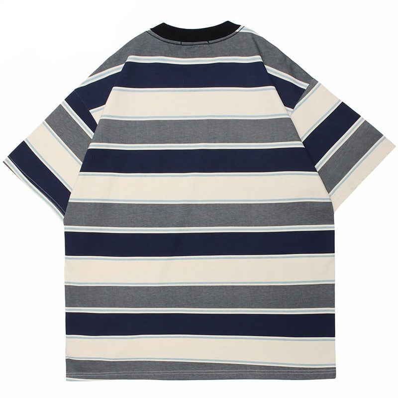 "Striped" Graphic Unisex Streetwear Vintage Women Men Y2K T-Shirt