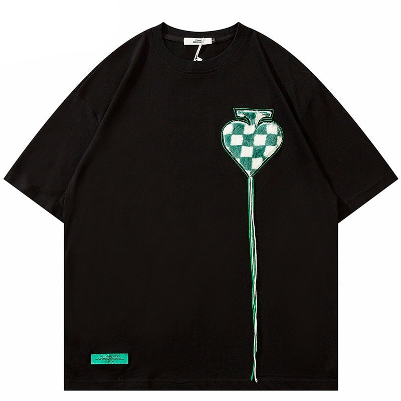 "Plaid Spade" Graphic Unisex Streetwear Vintage Women Men Y2K T-Shirt