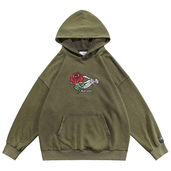 "One Rose" Graphic Unisex Streetwear Vintage Women Men Y2K Hoodie