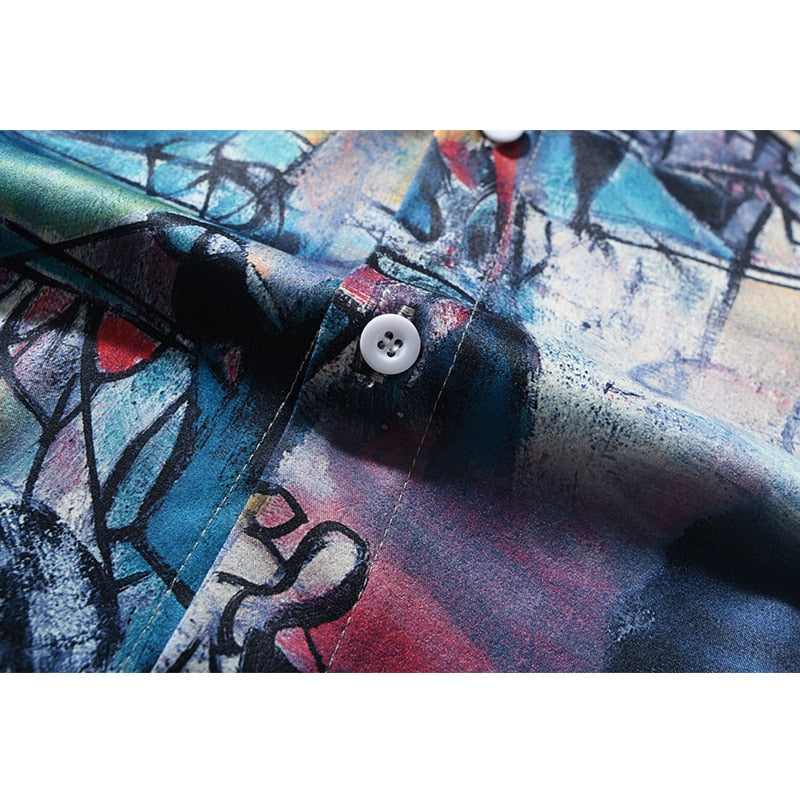 "Comical" Unisex Men Women Button Streetwear Shirt