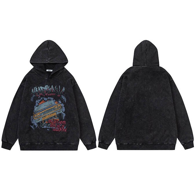 "Up & Down" Graphic Unisex Streetwear Vintage Women Men Y2K Hoodie