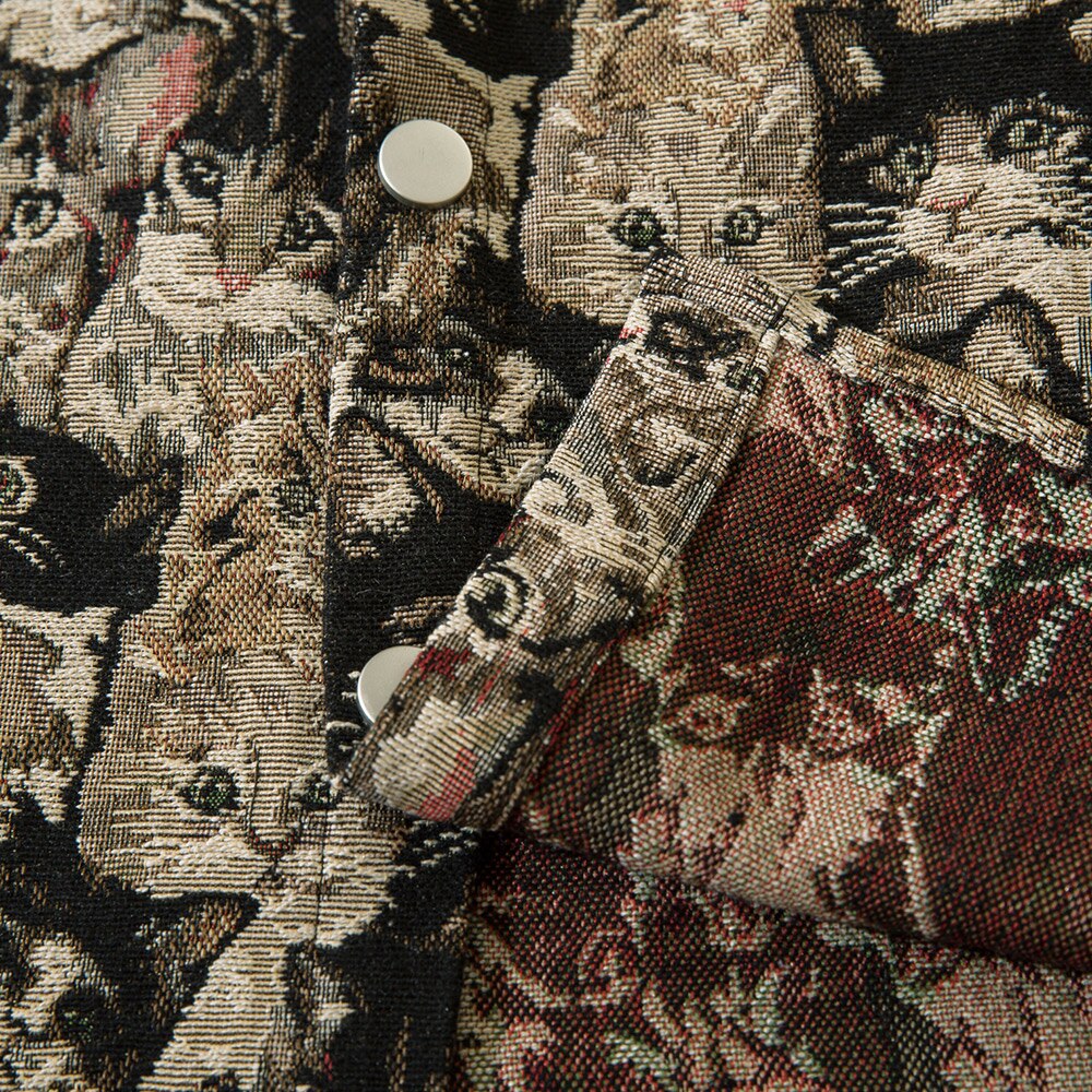 "Jungle Dreams" Graphic Unisex Streetwear Vintage Women Men Y2K Button Shirt