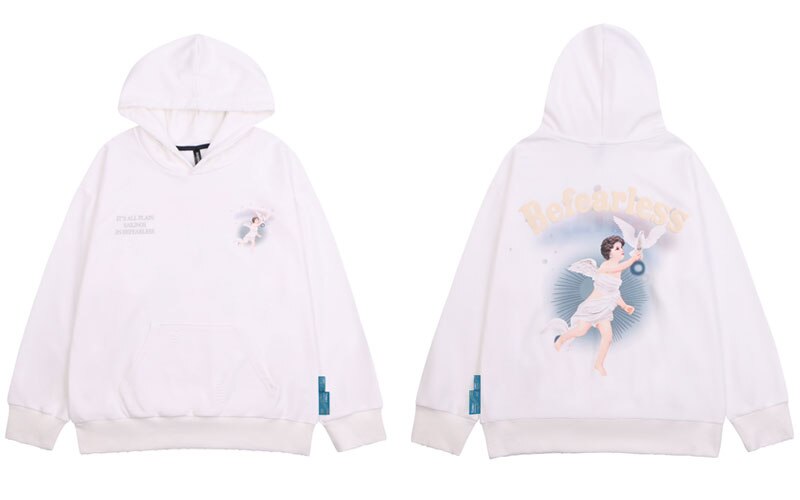 "Running Away" Graphic Unisex Streetwear Vintage Women Men Y2K Hoodie
