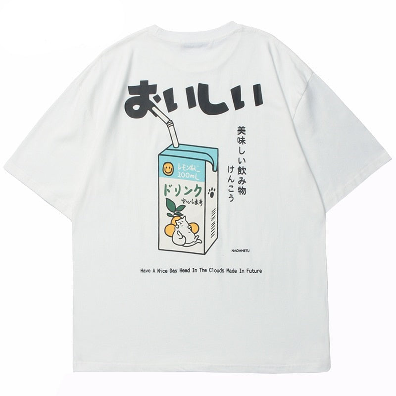 "Milk Box" Graphic Unisex Streetwear Vintage Women Men Y2K T-Shirt