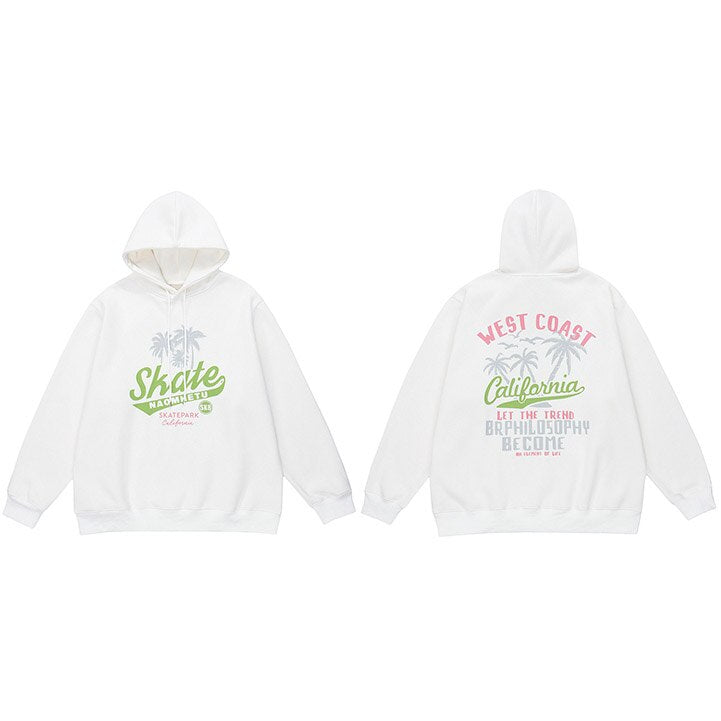 "West Coast Life Style" Graphic Unisex Streetwear Vintage Women Men Y2K Hoodie