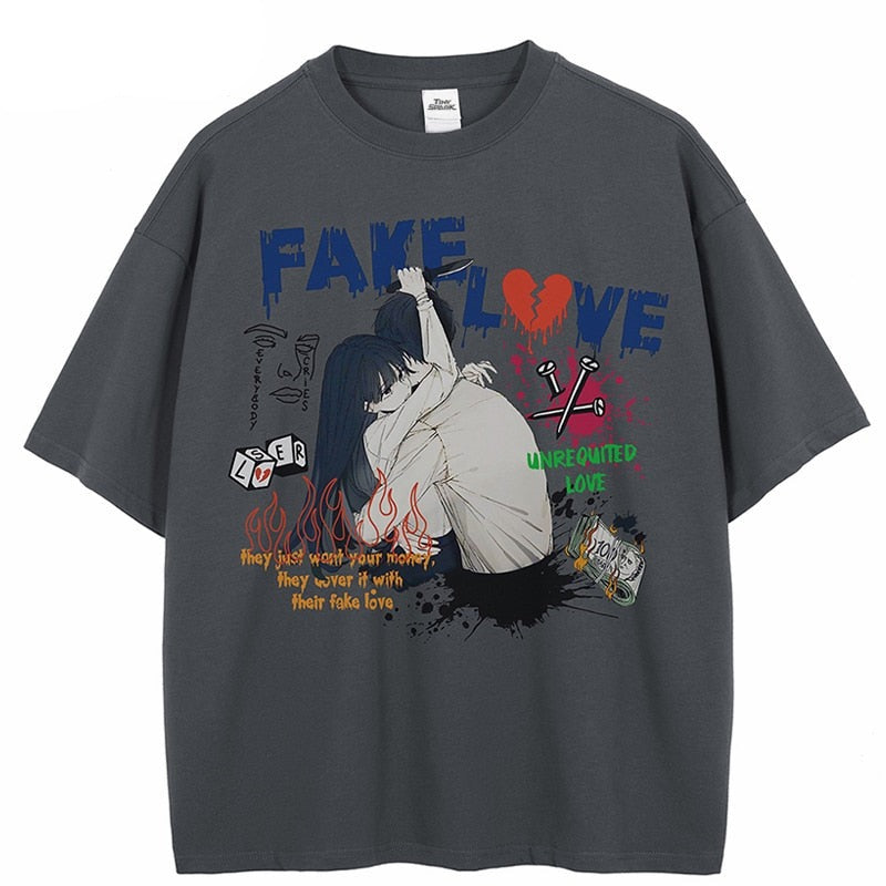 "Fake Moments" Unisex Men Women Streetwear Graphic T-Shirt