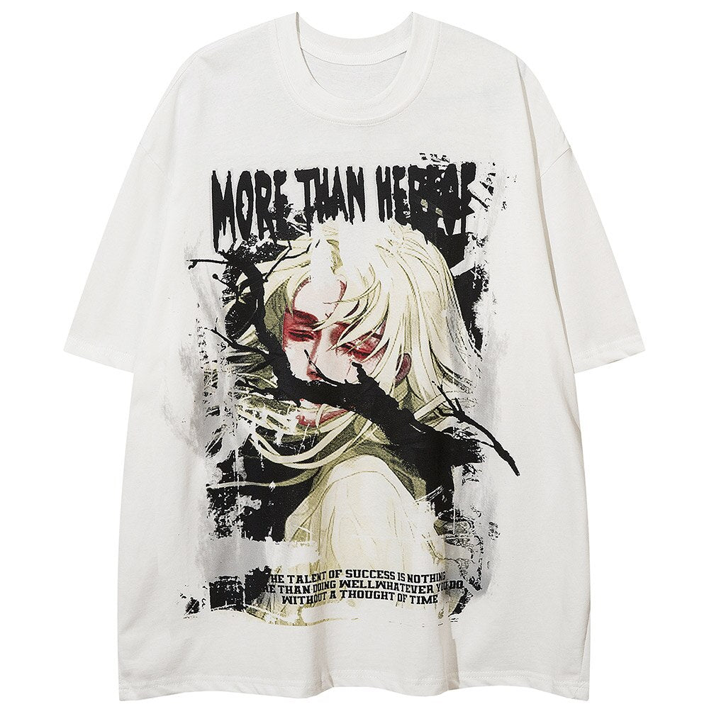 "Purple Smile" Graphic Unisex Streetwear Vintage Women Men Y2K T-Shirt