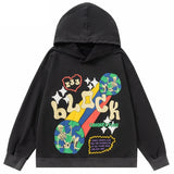 "Run The Block" Graphic Unisex Streetwear Vintage Women Men Y2K Hoodie