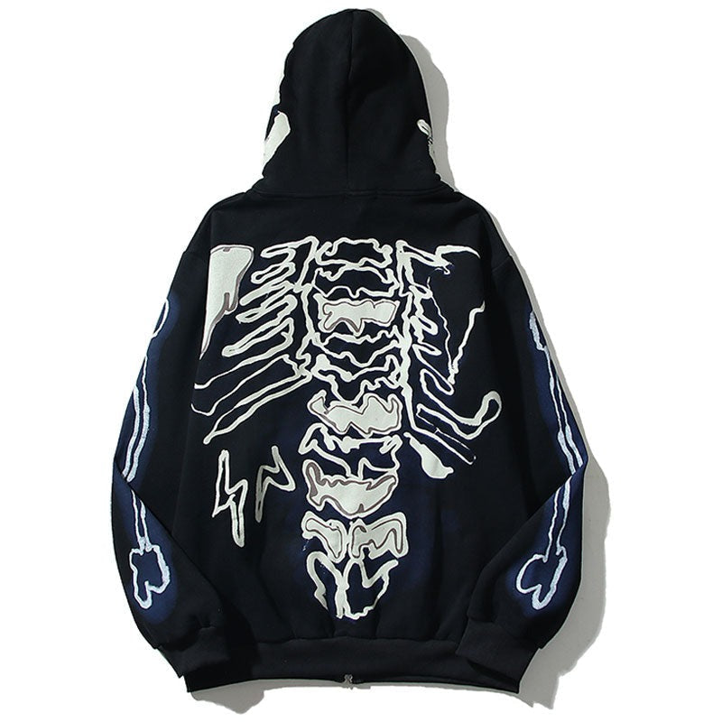 "Blue Bones" Unisex Men Women Streetwear Graphic Hoodie