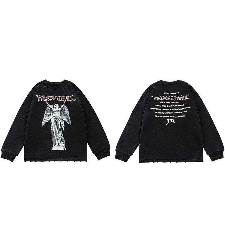 "Golden Statue" Graphic Unisex Streetwear Women Men Y2K Sweatshirt