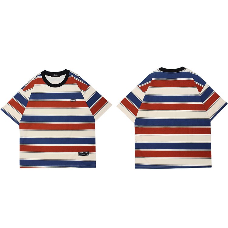 "Striped" Graphic Unisex Streetwear Vintage Women Men Y2K T-Shirt