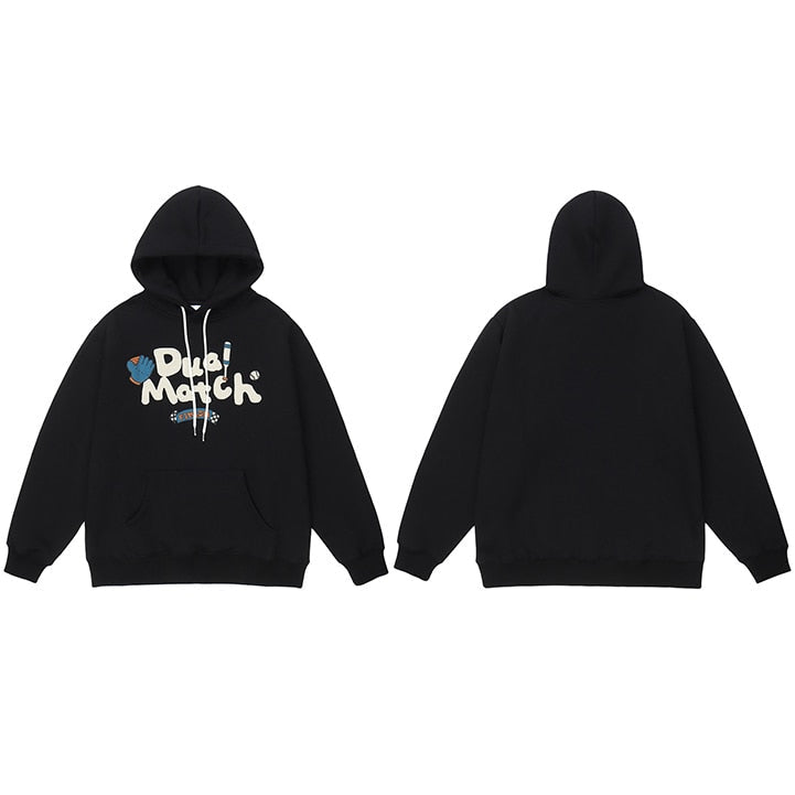 "Dual Match" Unisex Men Women Streetwear Graphic Hoodie