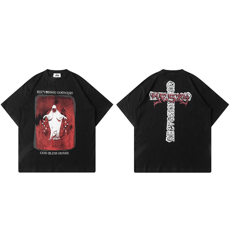 "Godless" Graphic Unisex Streetwear Women Men Y2K T-Shirt