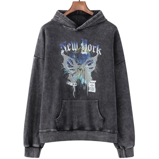 "New York" Graphic Unisex Streetwear Vintage Women Men Y2K Hoodie