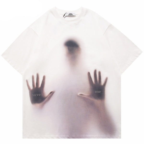 "Hand Print" Graphic Unisex Streetwear Women Men Y2K T-Shirt