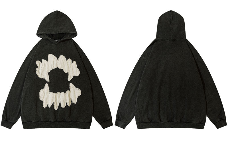 "Open Mouth" Graphic Unisex Streetwear Vintage Women Men Y2K Hoodie