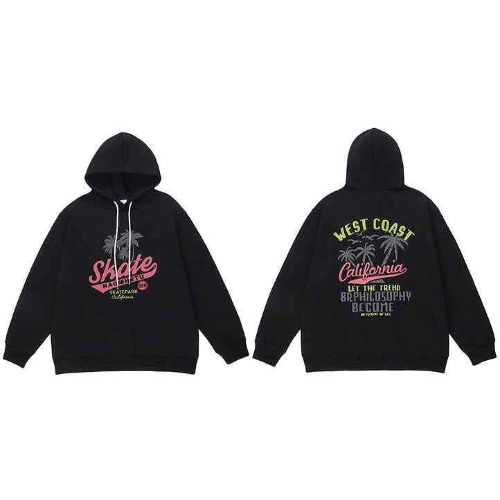 "West Coast Life Style" Graphic Unisex Streetwear Vintage Women Men Y2K Hoodie