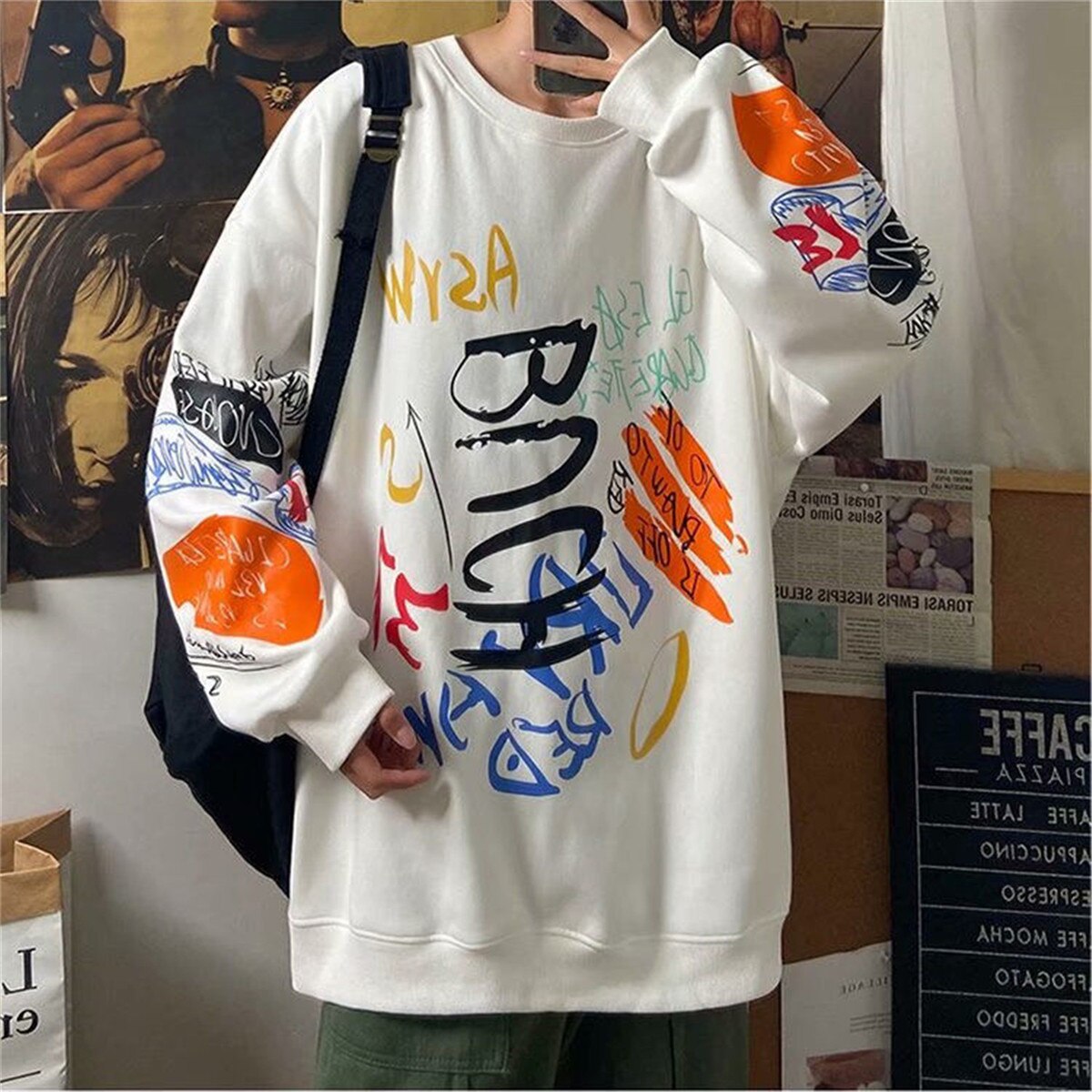 "Turn Both Ways" Graphic Unisex Streetwear Vintage Women Men Y2K Sweatshirt