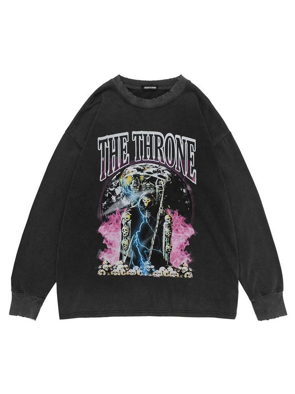 "The Throne" Graphic Unisex Streetwear Vintage Women Men Y2K Sweatshirt