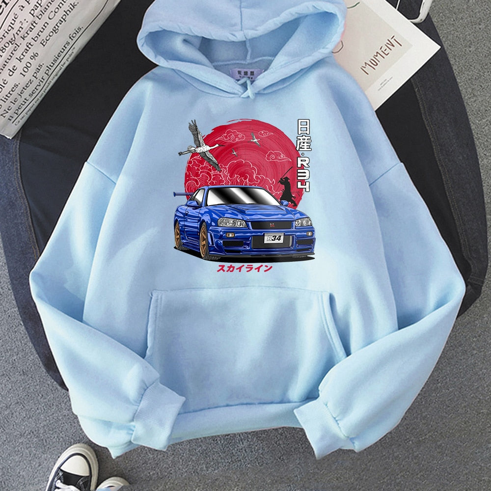 "R34" Graphic Unisex Streetwear Vintage Women Men Y2K Hoodie