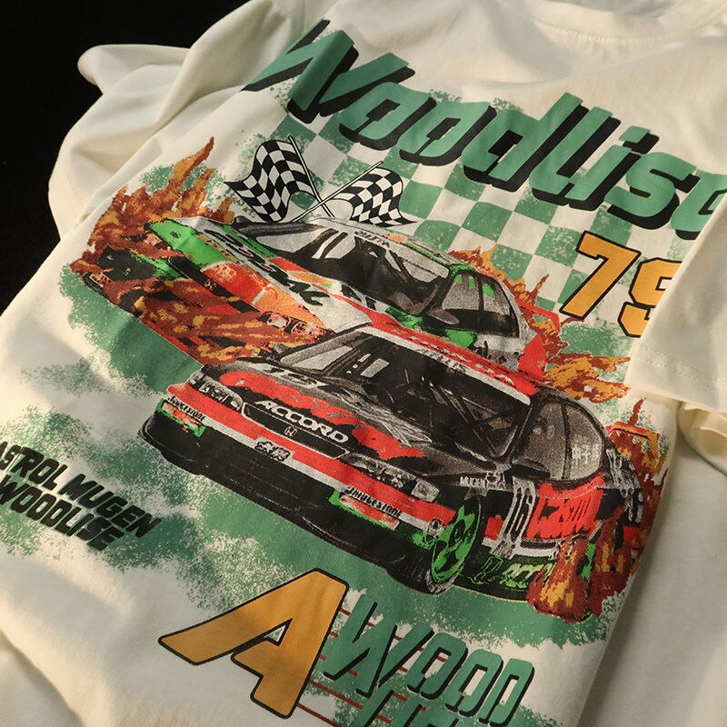 "Vintage Racing" Graphic Unisex Streetwear Vintage Women Men Y2K T-Shirt