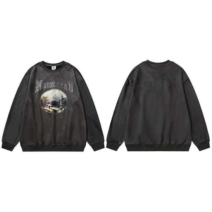 "Natural Surface" Graphic Unisex Streetwear Vintage Women Men Y2K Sweatshirt