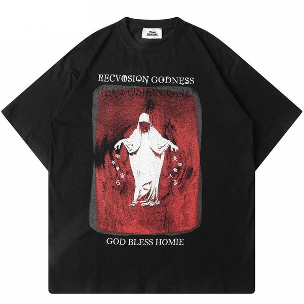 "Godless" Graphic Unisex Streetwear Women Men Y2K T-Shirt